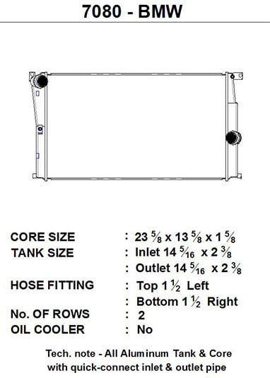 CSF Radiator - BMW F20/F21/F22/F23/F30/F31/F34 GT/F32/F33/F36 Gran Coupe (M.T.) / i3