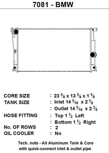 CSF Radiator - BMW F20/F21/F22/F23/F30/F31/F34 GT/F32/F33/F36 Gran Coupe (A.T.)