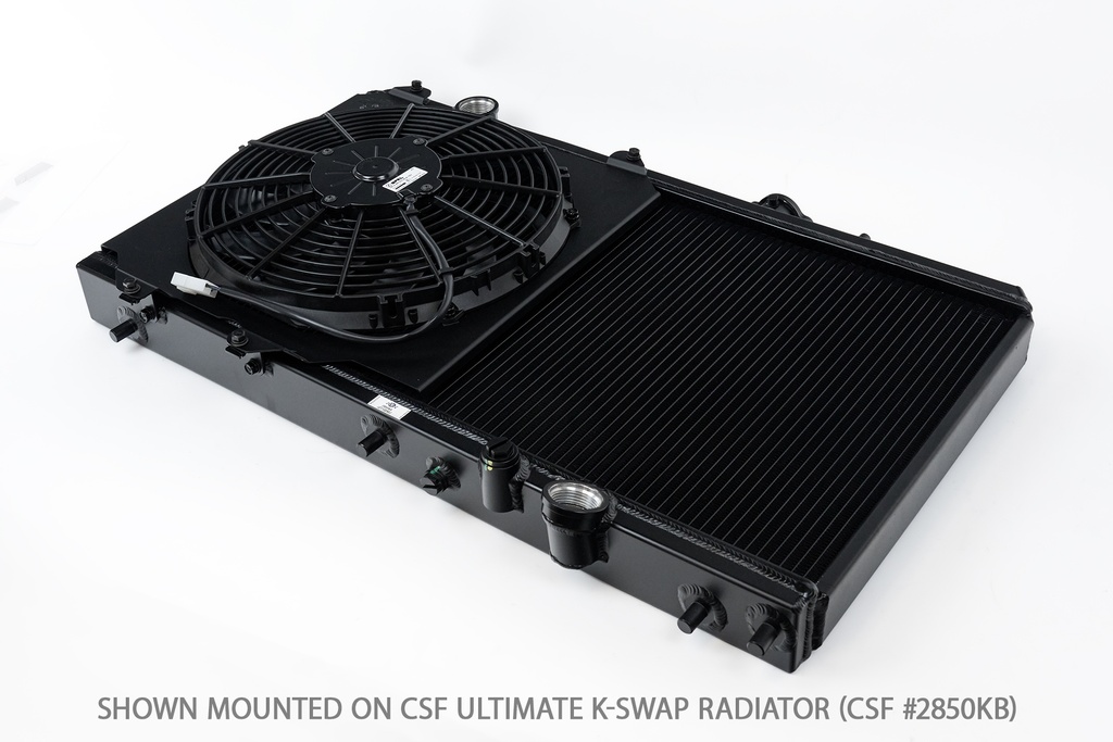 CSF - 92-00 Civic All-Aluminum Fan Shroud w/ 12-inch SPAL fan (Black)