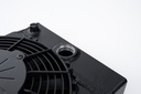 CSF - Universal Drag Race / Tuck Radiator -10.5H" x 10L" x 3.6W" (5.65" w/fan) - Includes 9-inch SPAL fan - Includes inlet/outlet kit (1.25 or -16) + installation brackets (Black)