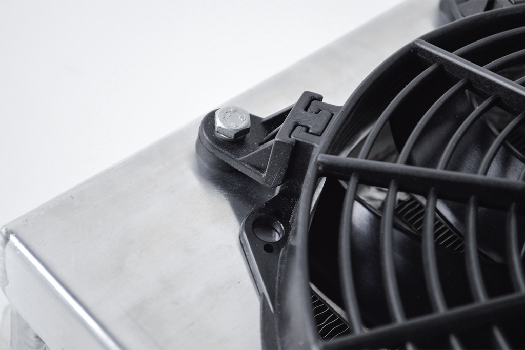 CSF - 13.8L x 10H Dual Fluid BAR&PLATE HD OIL COOLER w/ 9' SPAL FAN (1/3 and 2/3 partition)