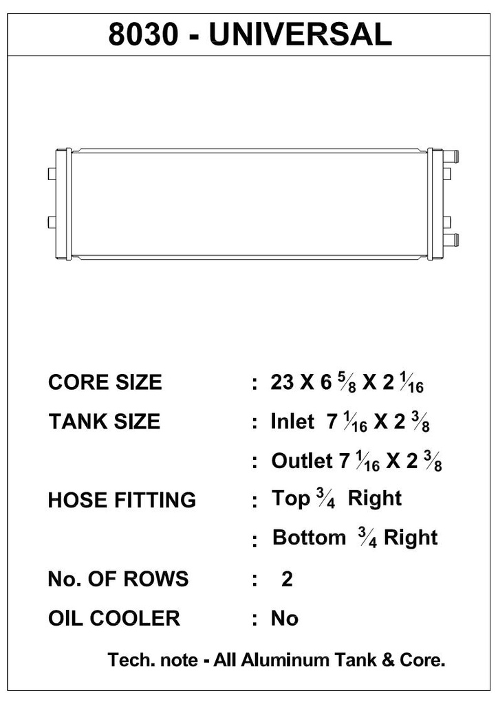 CSF - Universal Dual-Pass Heat Exchanger - 3/4 slip-on connections -25'L x 7.25'H x 2.5'W