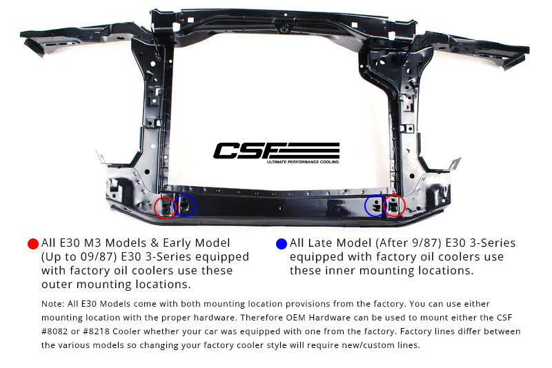 CSF - BMW E30 high performance Oil Cooler w/ adjustable fittings for OEM style and AN-10 male connections