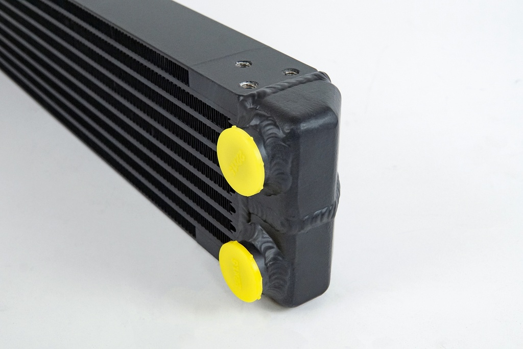 Universal Dual-Pass Oil Cooler w/ Direct Fitment for Porsche 911 Center Front Oil Cooler (’73 RS Style) – M22 x 1.5 Connections – 22”L x 4.75”H x 2.16”W