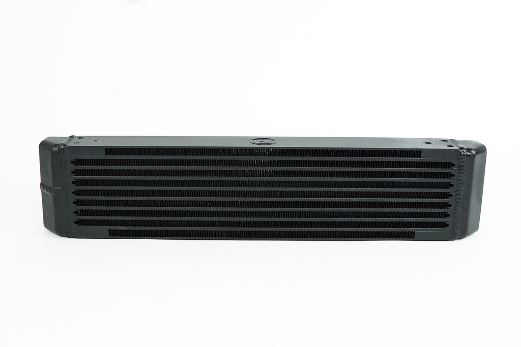 Universal Dual-Pass Oil Cooler w/ Direct Fitment for Porsche 911 Center Front Oil Cooler (’73 RS Style) – M22 x 1.5 Connections – 22”L x 4.75”H x 2.16”W