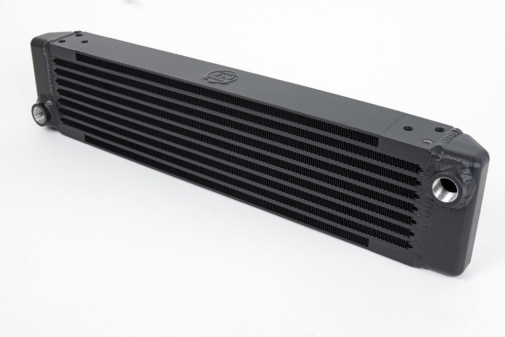 Universal Single-Pass Oil Cooler w/ Direct Fitment for Porsche 911 Center Front Oil Cooler (’73 RSR Style) – M22 x 1.5 Connections – 22”L x 4.75”H x 2.16”W
