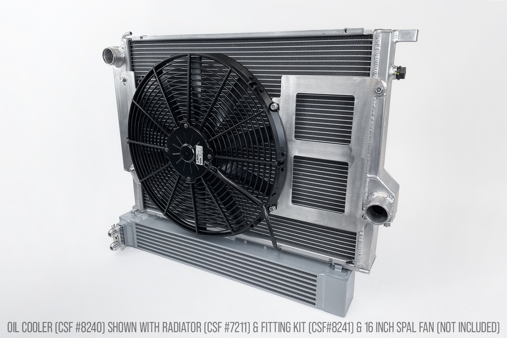 High Performance Dual-pass oil cooler for CSF #7211 S54 Swap Radiator (Vehicles with A/C)