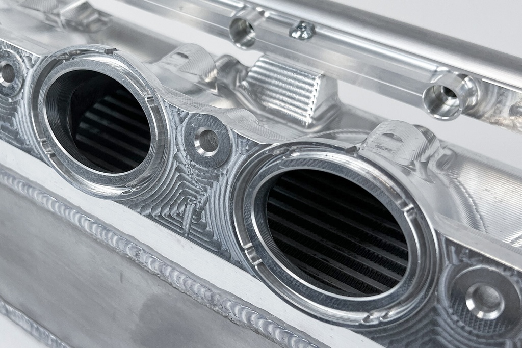 RACE X B58 Gen 2 Charge Air Cooler Manifold 19-21 Toyota GR Supra A90/A91 18-21 BMW G20 M340i/iX 18-21 BMW G30 540i/iX 18-21 BMW G14/15/16 840i/iX 18-21 BMW G29 Z4 M40i See Appendix for more fitments In Custom Thermal Dispersion Black Finish