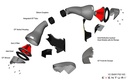 BMW F9X M5/M8 Black Carbon intake with shrouds