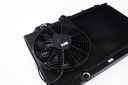 Mitsubishi Evo 4/5/6/7/8/9 - Full Size Slim Radiator w/ 12-inch SPAL fan & Shroud / Adjustable -16 or slip-on fittings (Black)