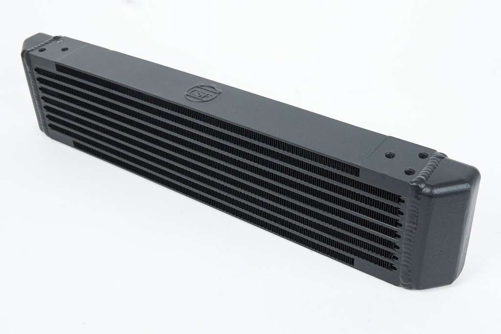 Universal Single-Pass Oil Cooler w/ Direct Fitment for Porsche 911 Center Front Oil Cooler (’73 RSR Style) – M22 x 1.5 Connections – 22”L x 4.75”H x 2.16”W